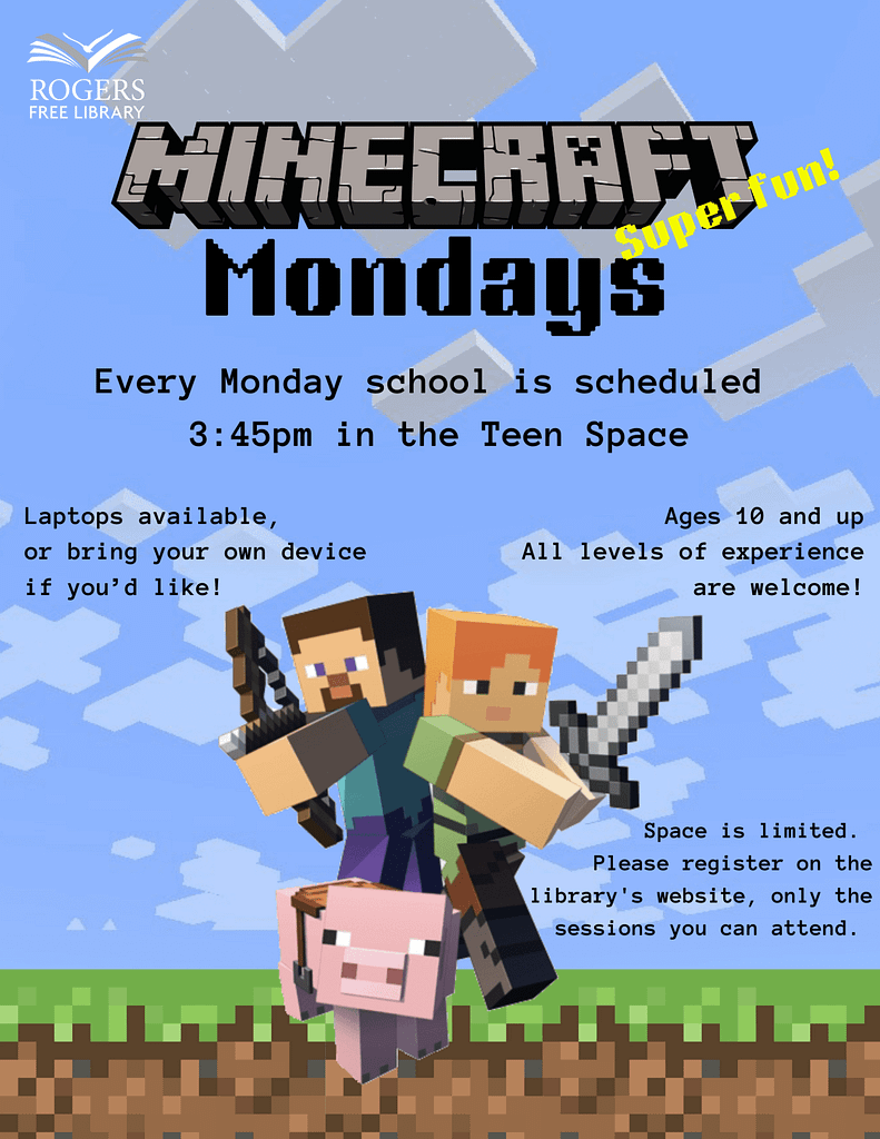 Minecraft Free Play Now Available at the Library